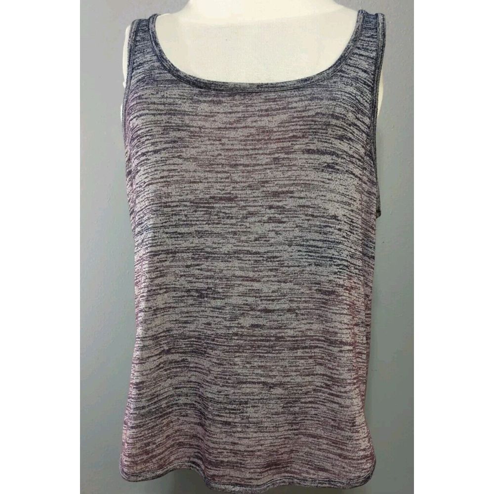 Gap Womens XL Space Dye Tank Top Purple Blue Marled Sleeveless Scoop Neck XL 498